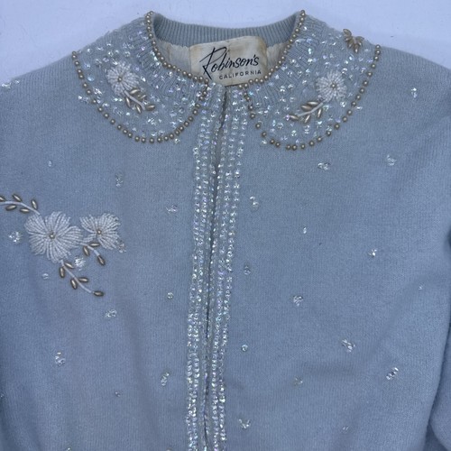 1950s hand beaded cardigan - hand,