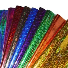 Gift Wrapping Paper Plastic Holographic Metallic Sheet 65cm X 45cm Multicolour