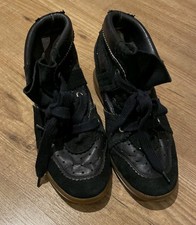  Isabel Marant Etoile Bobby  Leather & Suede Wedge Sneakers Sz6 EU 39 in black 