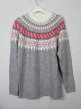 Selected Femme Womens grey pink Fairisle Long Sleeve Knit Jumper Size Xs - XXL