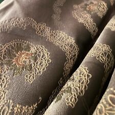 1950s ITALIAN JACQUARD SILK GREEN FABRIC 75 x 255 cm UPHOLSTERY CURTAINS VINTAGE