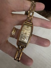 Vintage Gruen Ladies Watch 10K Gold Filled 1939 Bracelet Wind Up - Works!