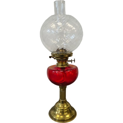 Vintage brass and glass oil - vintage,