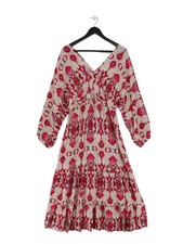 Luella A-Line Maxi Dress L in Cream