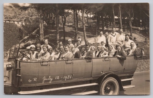 Jersey charabanc outing rppc - jersey,