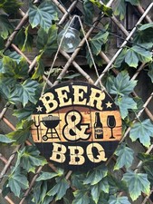 Beer & BBQ Round Decorative