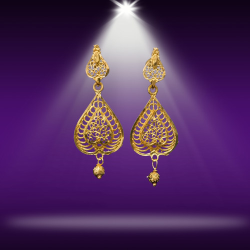 22ct gold plated - gold, filigree