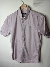 Henri Lloyd Men’s Small Pink Checked Shirt  Short Sleeved Gingham Shirt Mod Punk