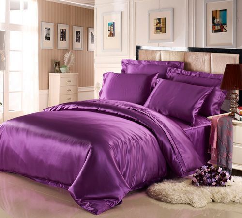 7pc silk satin duvet cover - satin,
