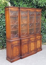 REPRODUX BEVAN FUNNELL BREAKFRONT LIBRARY BOOKCASE PAIR AVAILABLE