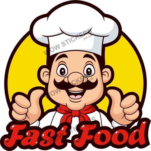 Chef fast food sticker - chef,