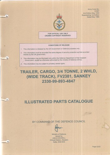 Army manual trailer cargo 4 - trailer, 3/4