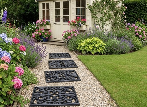 Square rubber step stones - step, set