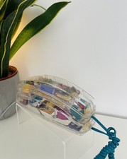 Mybelle Spotlight 753 Vintage Transparent Land Line Phone 80s/90s Pushbutton 