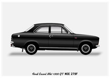 POSTER - FORD ESCORT Mk1 1300GT - (A4 A3 A2 sizes) Art Print Car 
