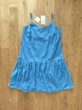 TU @ Sainsbury's women's blue denim tiered cami dress UK Size 10 PETITE