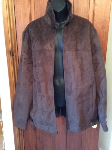 Brown suedette men jacket - suedette, men's