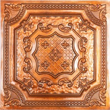Ceiling tile Faux tin art cafe saloon wall panels PL04 Archaic copper 10tile/lot