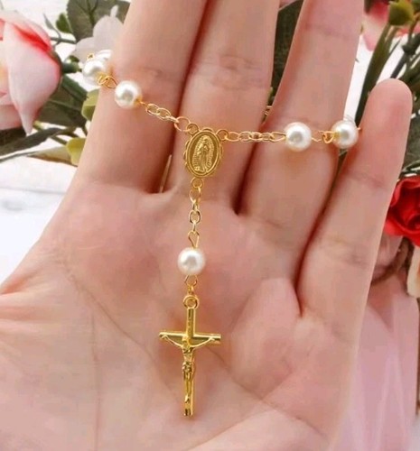Baptism rosary cross gold - baptism,