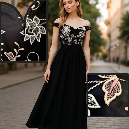 Black maxi dress party - black,