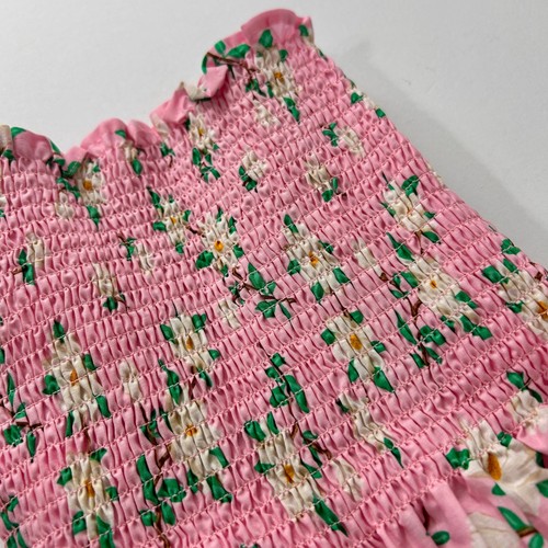 Smocked floral cotton fabric - smocked,