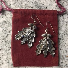 Earrings Oak Leaf Acorn x 2