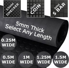 5mm Thick Rubber Flooring Matting Heavy Duty Mat Coin 0.25M 0.5M 1M 1.5M Wide
