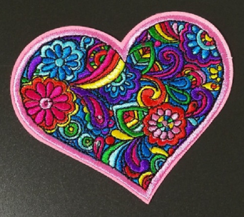 Heart flowers patch love - heart,