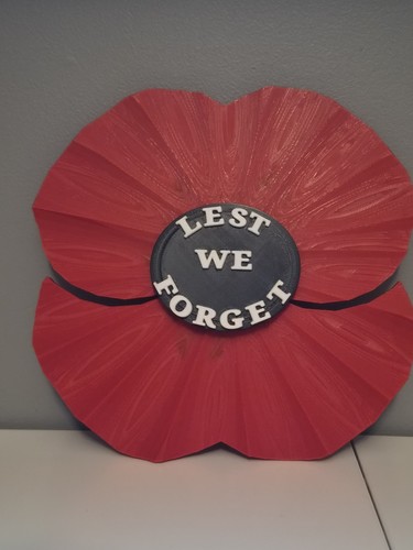 Large printed wall poppy - printed,