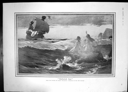 Old antique print uncharted - old,