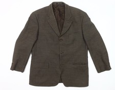 Pierre Balmain Men's Brown Wool Tweed Blazer Jacket 40S