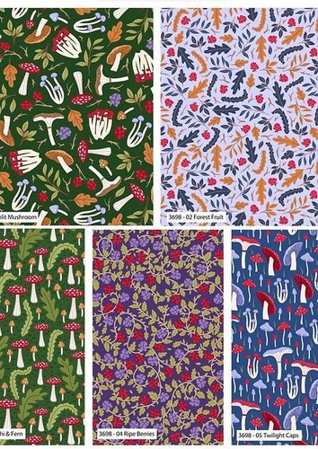 Cotton fabric nightfall forest - cotton,