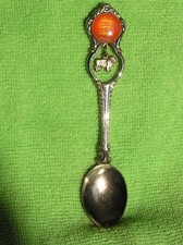 COLLECTABLE SILVER PLATED JERSEY TEA SPOON with a JERSEY COW