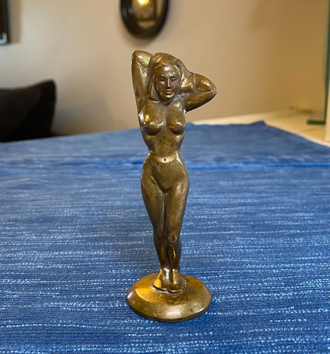 Brass nude lady barware - brass, vtg