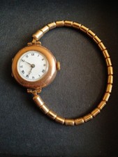 Vintage 9ct Gold Ladies Watch with Rolled Gold Strap