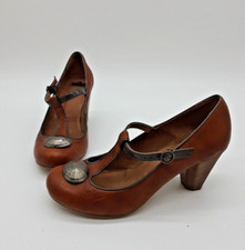 Vintage Solea Brown Ankle Strap Shoes With Pewter Details - UK Size 4 - EU 37