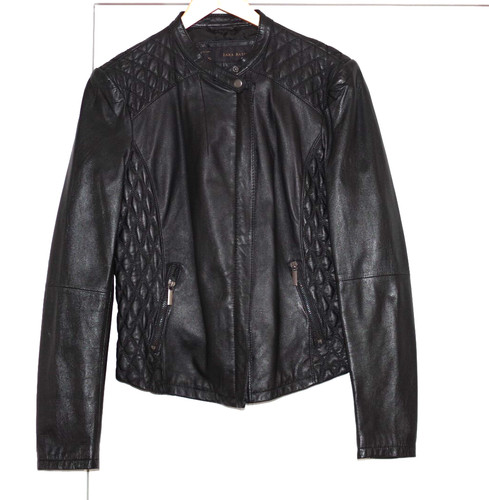 Zara quilted biker black