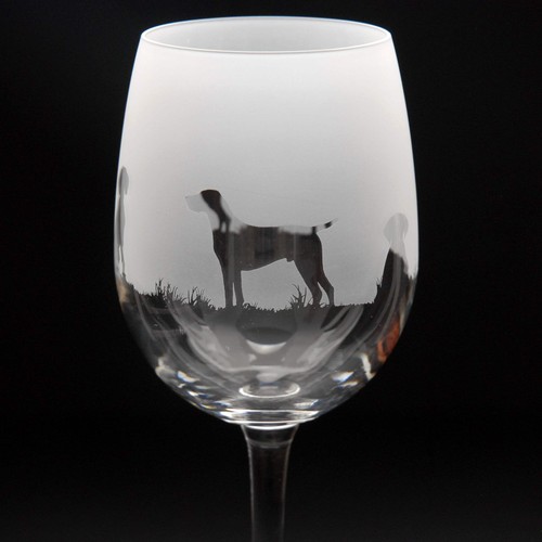 Pointer dog crystal - dog, wine