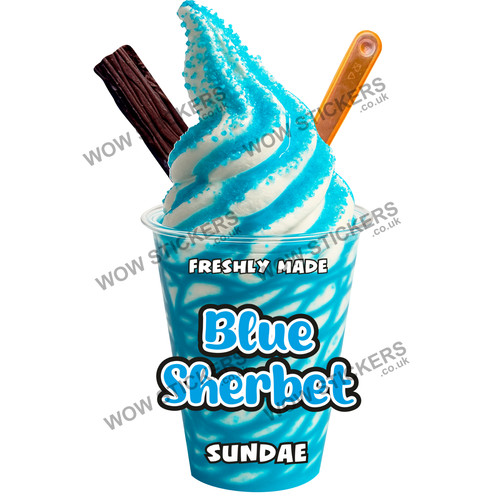 Blue sherbet ice - sherbet, sundae