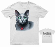 Serenity Russian Blue Cat Tee – Gentle Nature Feline Love Shirt – Personalised P