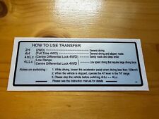 Mitsubishi Pajero Transfer  Information Decal. MB837661