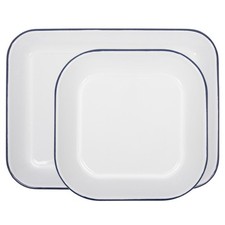2pc Blue Rectangle White