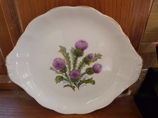 Royal Vale Thistle Cake plate Bone China Serving Plate Purple and white