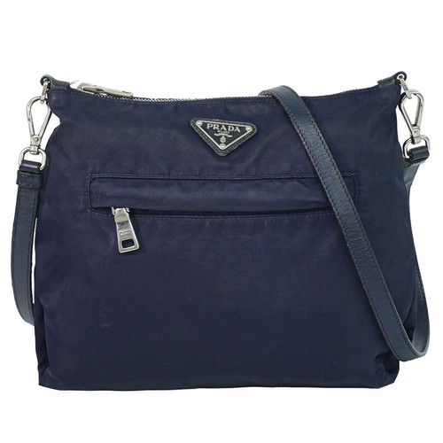 Prada nylon shoulder bag navy - prada,