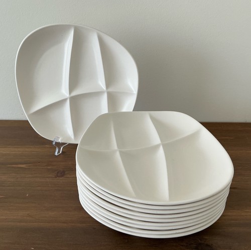 Vintage fondue plates - plates, creamy