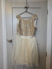 Lipsy London Gold and White party sequin dress size 12