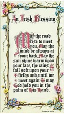 AN IRISH BLESSING Prayer Card