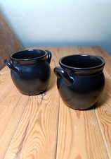 X2 Ceramic Witches Caultron Pots Bowls Black