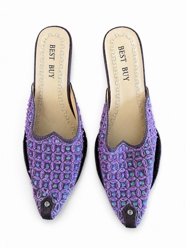 Women purple beaded sequin - purple,