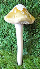 Glazed pottery toadstool - pottery,